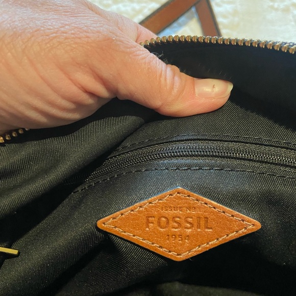 Fossil Striped Brown and Gray Crossbody Bag - Picture 10 of 13